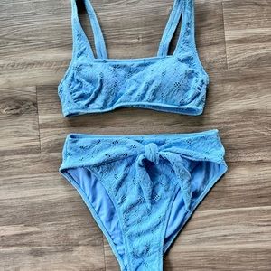 High waisted, daisy textured bikini.